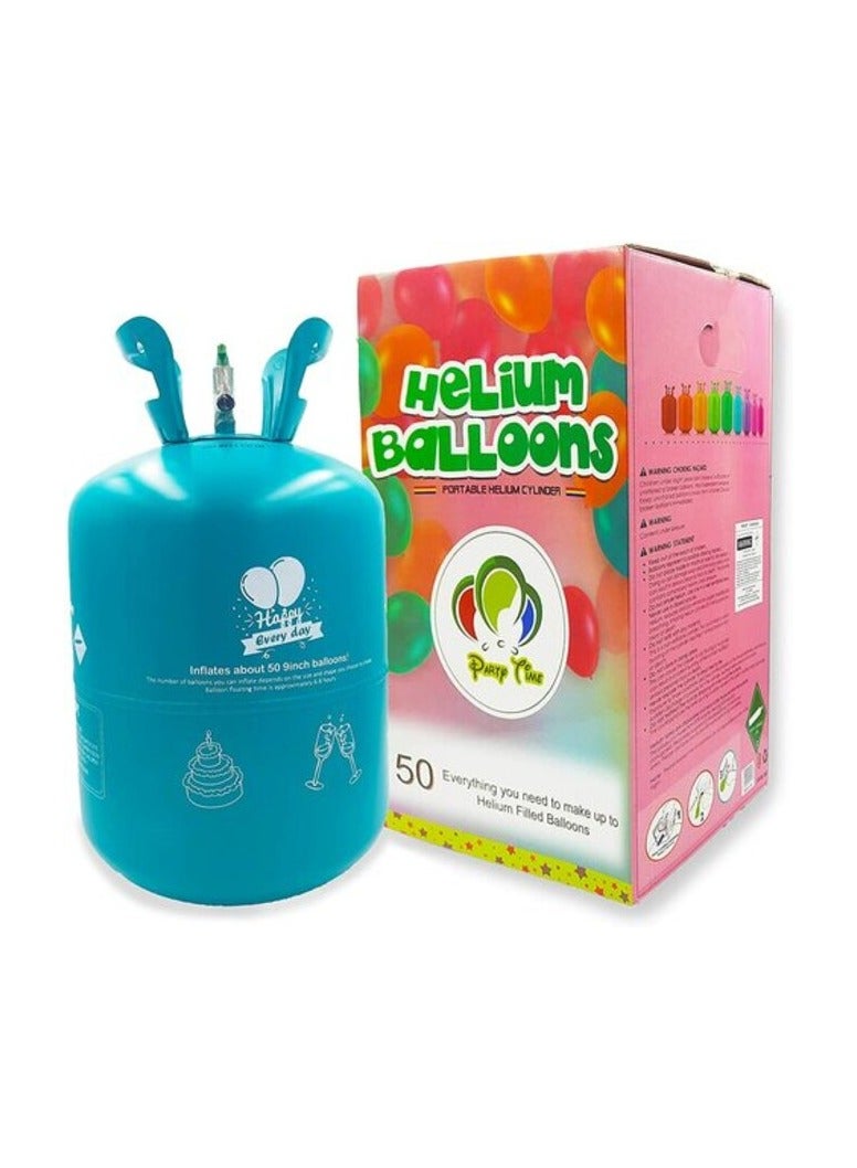 Party Time Helium Tank Jumbo that Inflates 50pcs of 9inches Balloons For Birthday Party Decoration - Party Supplies - Image 1