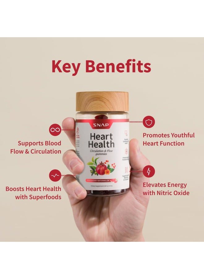 SNAP SUPPLEMENTS Heart Health Gummies, Blood Circulation Supplements, CoQ10 Heart Health Supplements, Blood Flow Supplement, Sugar Free, 60 Gummies - Image 3