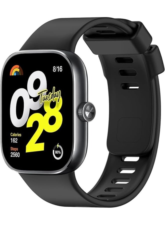 Straps Compatible with Xiaomi Redmi Watch 5 Active/Redmi Watch 5 Lite Bracelet,  Soft Silicone Replacement Band Sports Strap Wristbands [Wear-resistant] [breathable] (Black) - Image 1