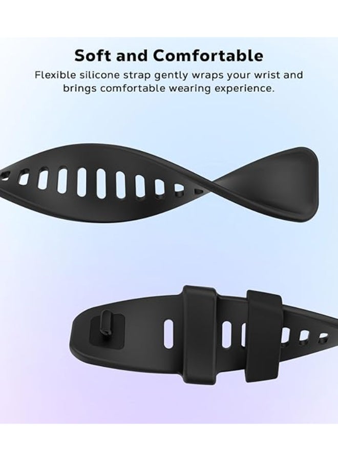 Straps Compatible with Xiaomi Redmi Watch 5 Active/Redmi Watch 5 Lite Bracelet,  Soft Silicone Replacement Band Sports Strap Wristbands [Wear-resistant] [breathable] (Black) - Image 3