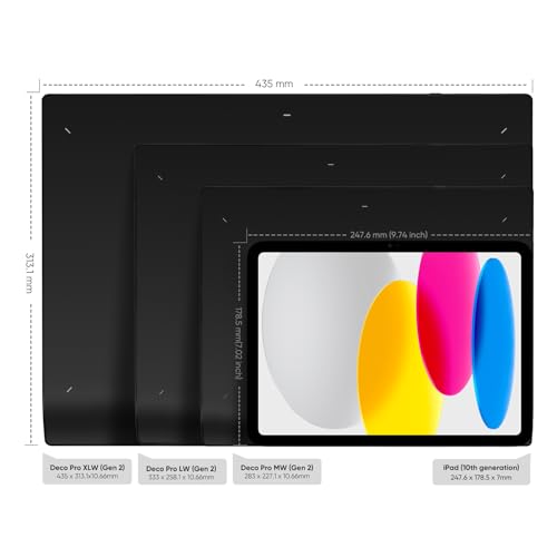 XP-PEN XPPen Wireless Drawing Tablet Deco Pro LW 2nd, 11 Inch Bluetooth Computer Graphics Tablet with X3 Pro Stylus & Mini Key-dial, Digital Drawing Pad for Animation, Digital Art, Video Editing - Image 5