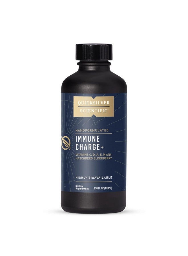 Quicksilver Scientific Immune Charge+ - Elderberry with 10,000 IU Vitamin D3, 25,000 Vitamin A, C, E, K1 & K2 for Immune Health & Lung Support (100ml) - Image 1