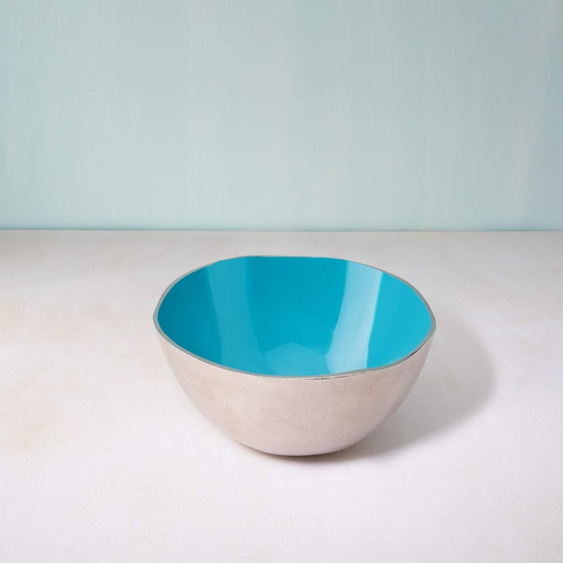 Ellementry Teal MetalEnamel Fusion Fruit Bowl Medium 2425x2425x12 cm Blue - Image 2