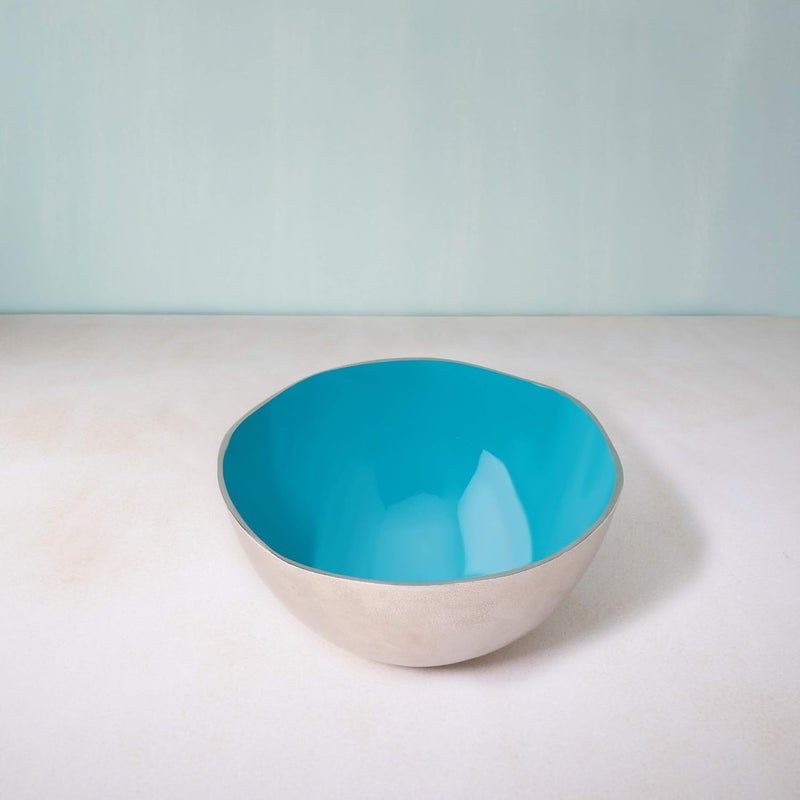Ellementry Teal MetalEnamel Fusion Fruit Bowl Medium 2425x2425x12 cm Blue - Image 3