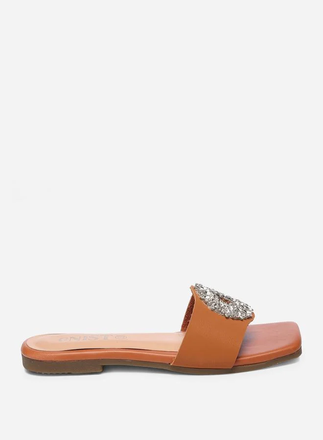 GNIST Embellished Strap Flat Sandals by Styli