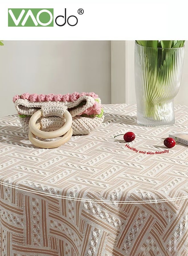 فاو دو جولة المائدة ، حصيرة طاولة عزل على سطح المكتب ، زخرفة المنزل ، غطاء طاولة الألياف القطن لعيد ميلاد مزرعة القهوة 90*90 سم - Image 5