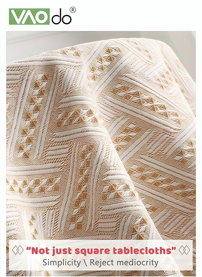VAOdo Simple Tablecloth Desktop Heat Insulation Table Mat Home Decoration Waterproof Oil-Proof Rectangular Tablecloth 90*90 CM  - Image 5