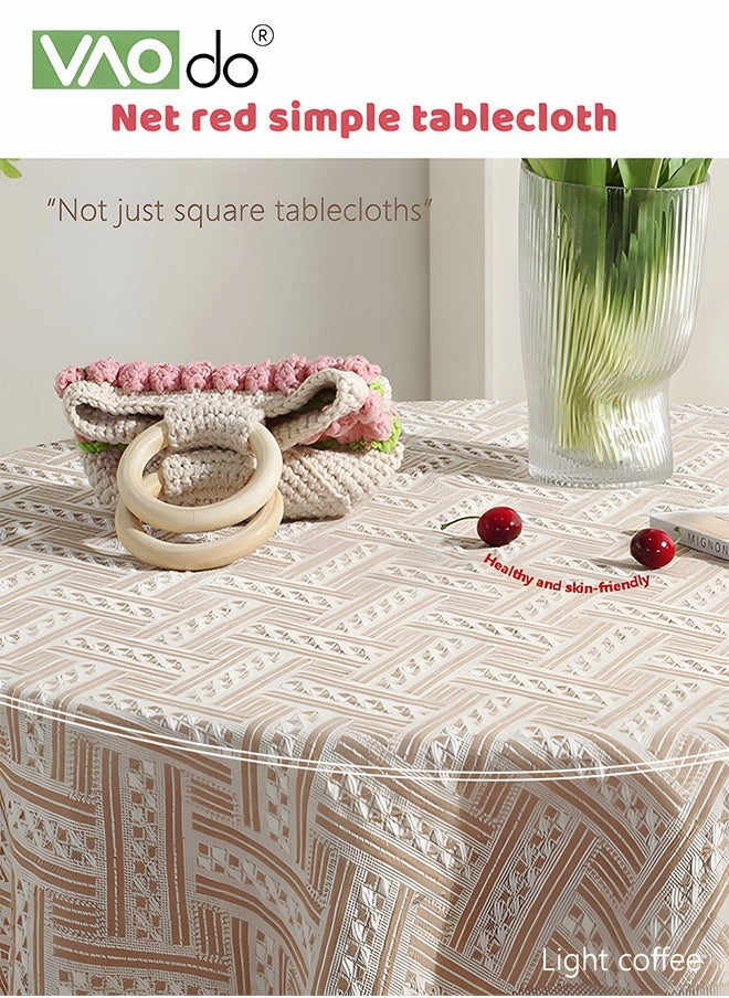 VAOdo Simple Tablecloth Desktop Heat Insulation Table Mat Home Decoration Waterproof Oil-Proof Rectangular Tablecloth 90*90 CM  - Image 3