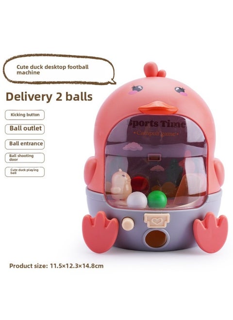 Children's Racing Game Machine Toy Clip Doll Machine Catch Ball Machine Early Education Pinball Machine Catapult Game Men-Color:Pink Cute Duck Desktop Football Machine With 2 Balls