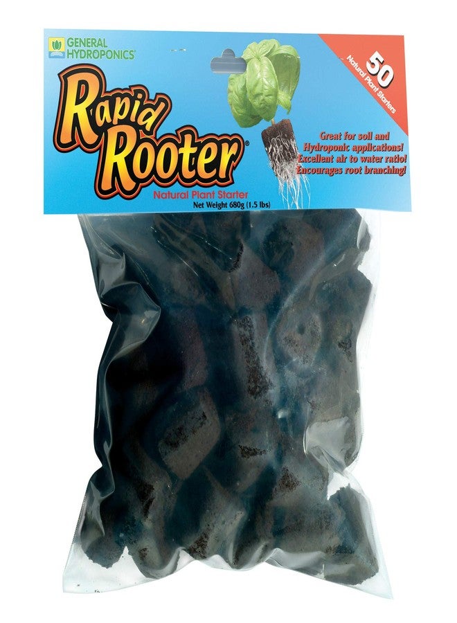 General Hydroponics Rapid Rooter, Starter Plug for Seeds or Cuttings, Great for Soil or Hydroponics Growing System, 50 Plugs - Image 1