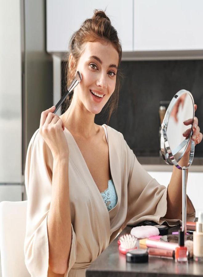 Concealer brush, foundation brush, fiber bristle round head non-marking brush - Image 5