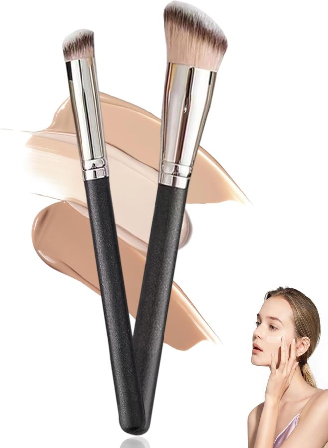 Concealer brush, foundation brush, fiber bristle round head non-marking brush - Image 3