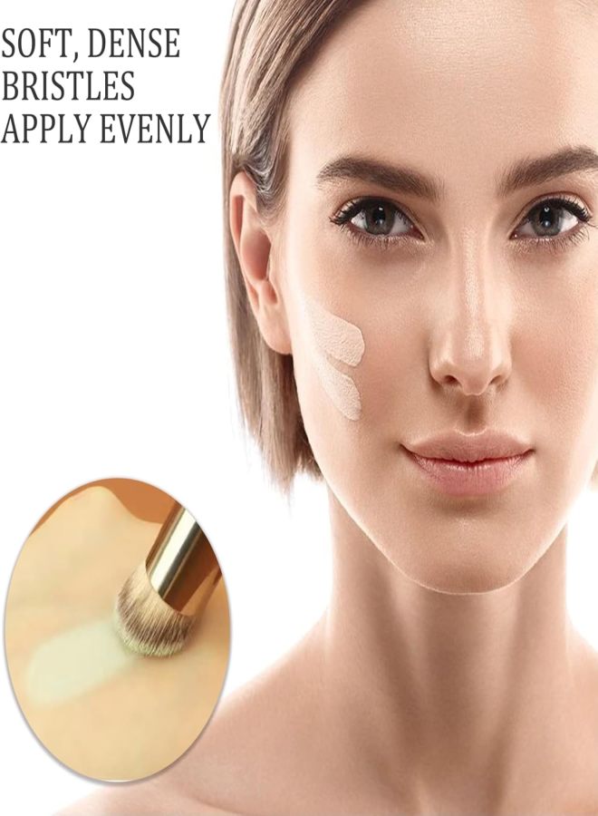 Concealer brush, foundation brush, fiber bristle round head non-marking brush - Image 4