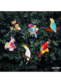 KATCHON Big Tropical Birds Honeycomb Cutouts Pack Of 6 Tropical Party Decorations ; Hawaiian Party Decorations ; Luau Party Decorations Tropical Birthday Party Decorations Rainforest Decorations  - Image 3