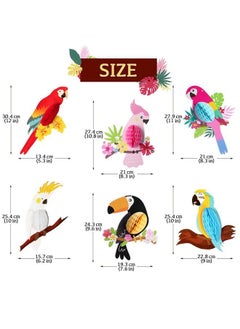 KATCHON Big Tropical Birds Honeycomb Cutouts Pack Of 6 Tropical Party Decorations ; Hawaiian Party Decorations ; Luau Party Decorations Tropical Birthday Party Decorations Rainforest Decorations  - Image 5
