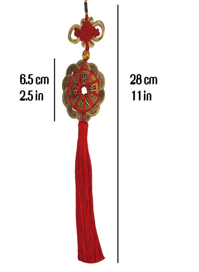 Chiorgone Ten Emperors Coins Feng Shui Charm Set - Chinese Knot Lucky Amulet for Wealth Protection & Peace Good Fortune (2-Pack) - Image 4