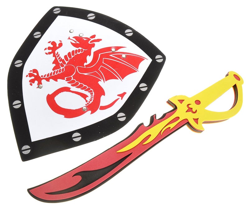 PowerTRC Sword and Shield Play Set | Dragon and Lion Shield for Party Favors | Pretend Play - Image 2