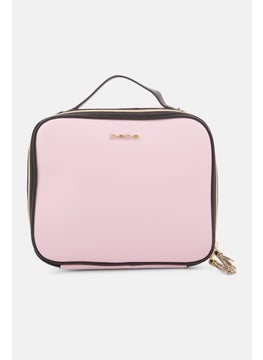 bebe Women Brand Logo Cosmetic Bag, Pink  - Image 1