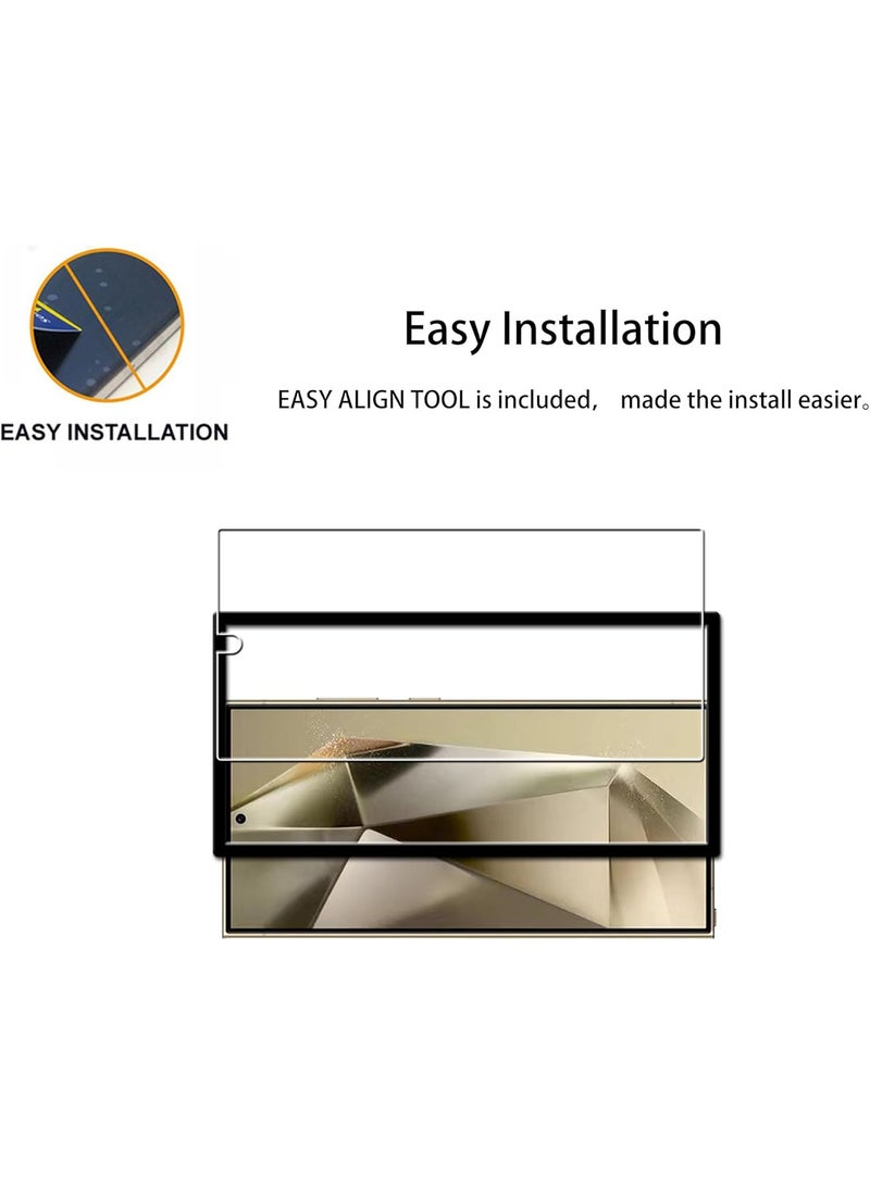 اووكاي [عبوة من قطعتين] واقي شاشة لهاتف Samsung Galaxy S25 Ultra 5G من الزجاج المقوى عالي الوضوح، زجاج مقوى مقاوم للخدش ومضاد للخدش ومضاد لبصمات الأصابع وخالٍ من الفقاعات وصديق للجراب - Image 2