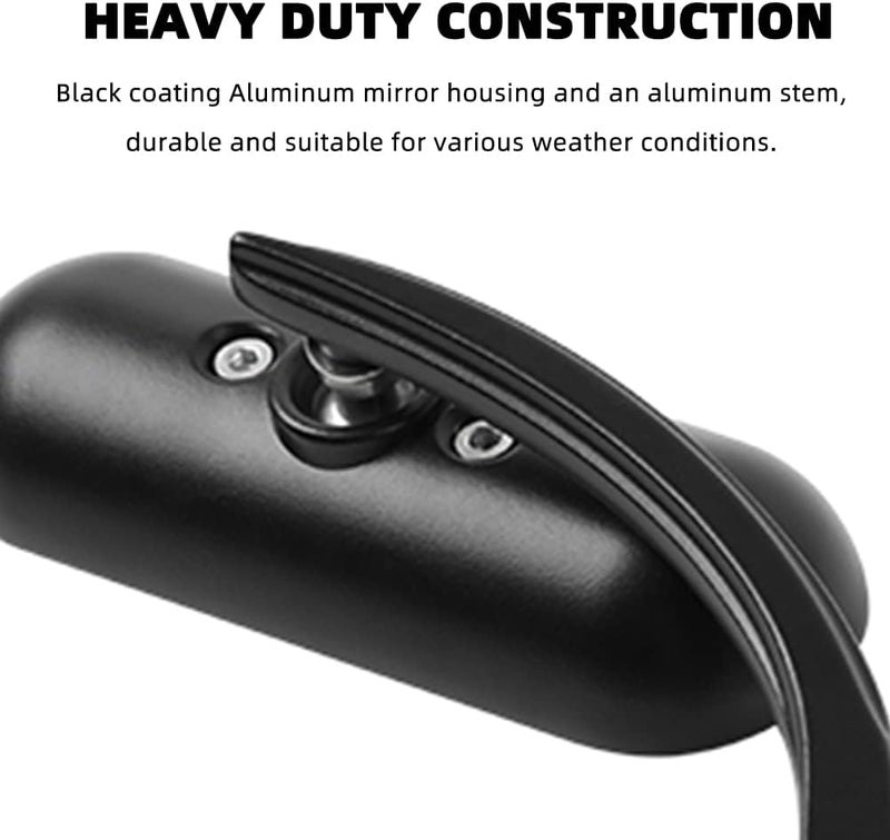 DREAMIZER Black Motorcycle Universal Oval Rear View Side Mirrors - Image 5
