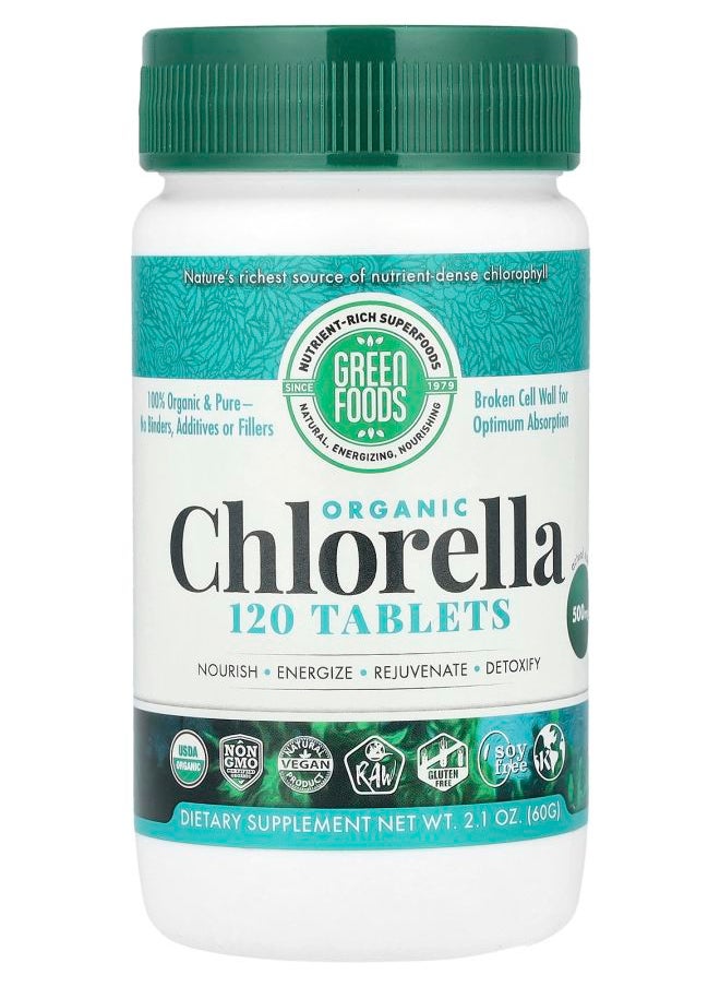 Green Foods Organic Chlorella 120 Tablets 