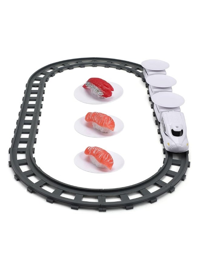 STOBOK Rotating Sushi Train Toys Electric Rotary Sushi Machine Set Track Conveyor Belt Rotating Table Food Train Toys for Kids Multifunctional Kids Toys, White - Image 5