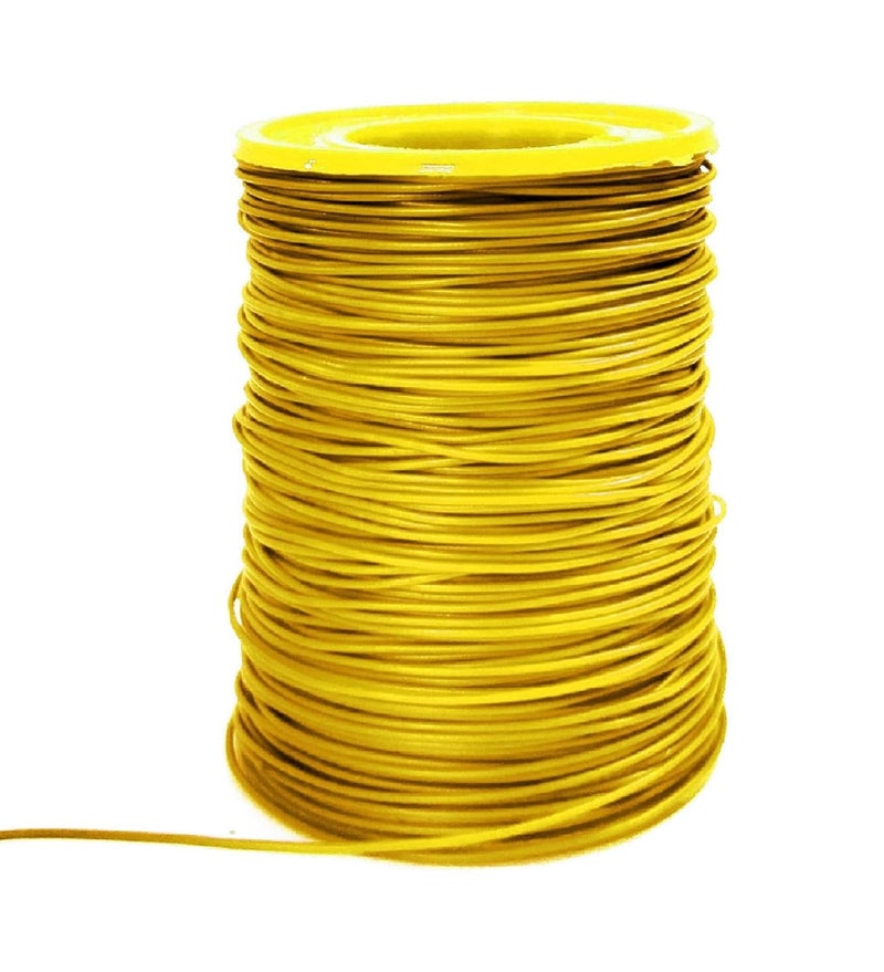 Steko Steko 90 Meters 7 Threads 42 Guage 00025 AWG PVC Coated Yellow Jumper Wire For Multipurpose Use DIY Electronics Works Science Projects 