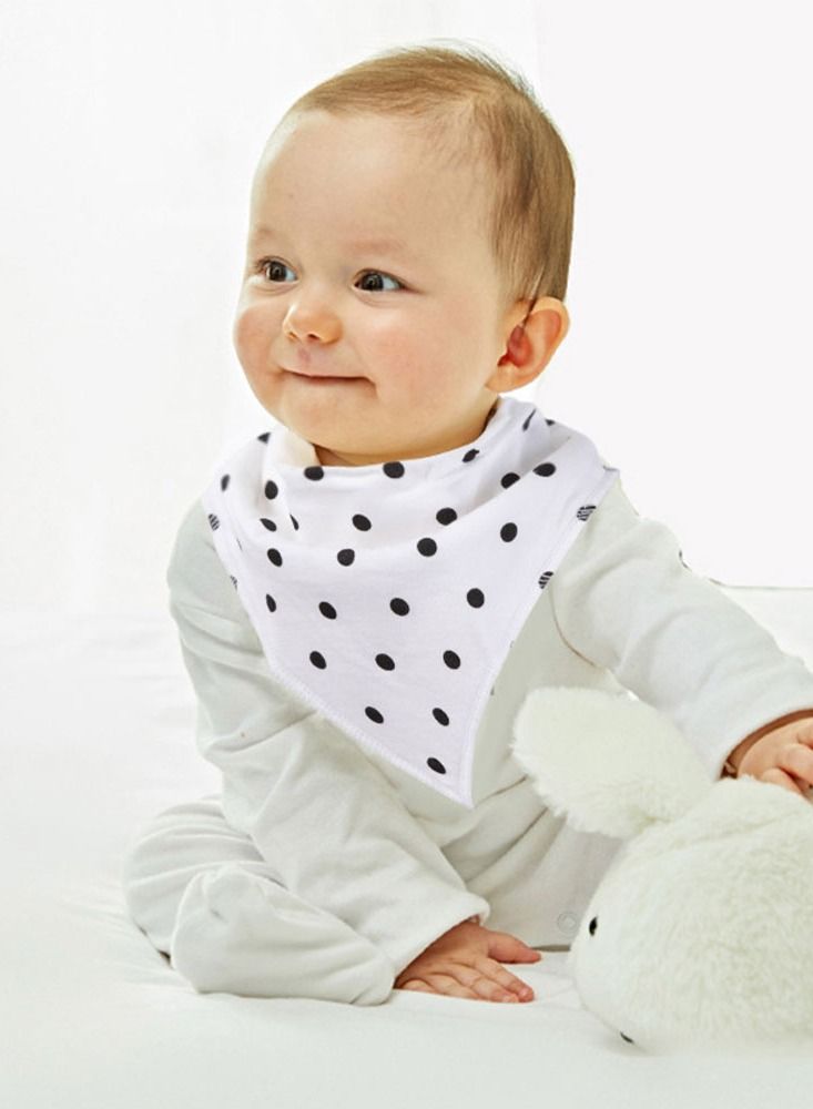 MARGOUN مريلة أطفال قطن ناعم حريري، قطعة قماش للتجشؤ للأطفال حديثي الولادة، طباعة نقاط البولكا - Image 4