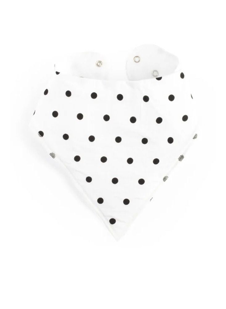 MARGOUN مريلة أطفال قطن ناعم حريري، قطعة قماش للتجشؤ للأطفال حديثي الولادة، طباعة نقاط البولكا - Image 3