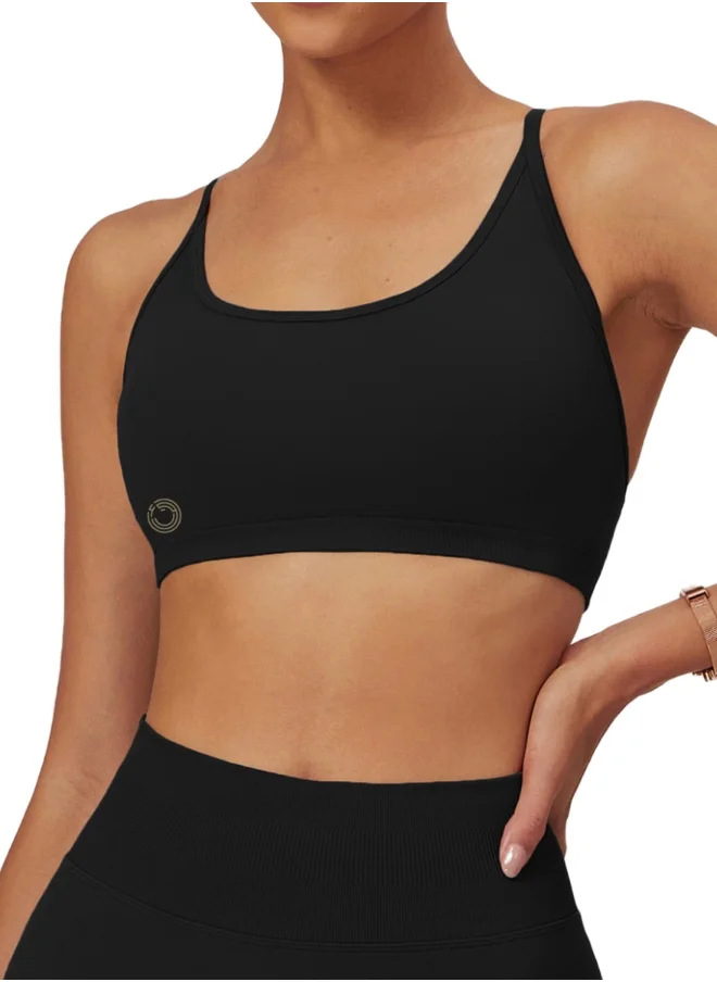 KAWN.YOGA Womens Striped Back Sports Bra