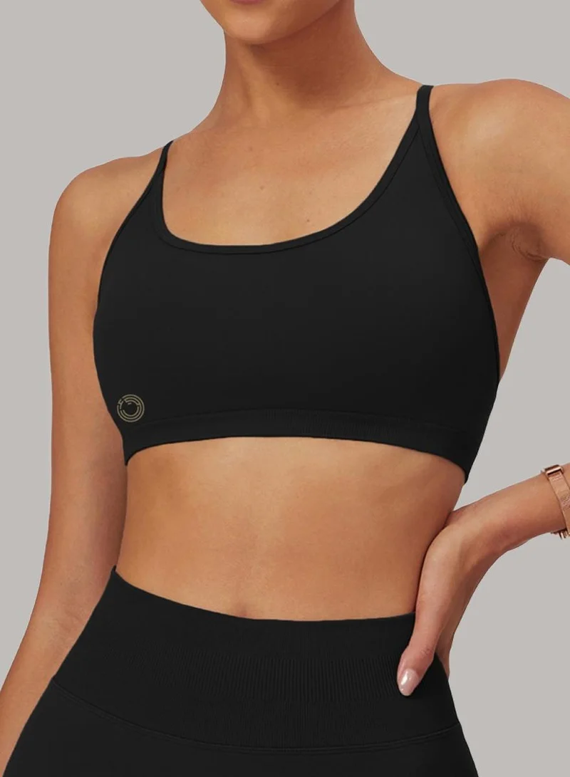 Womens Striped Back Sports Bra