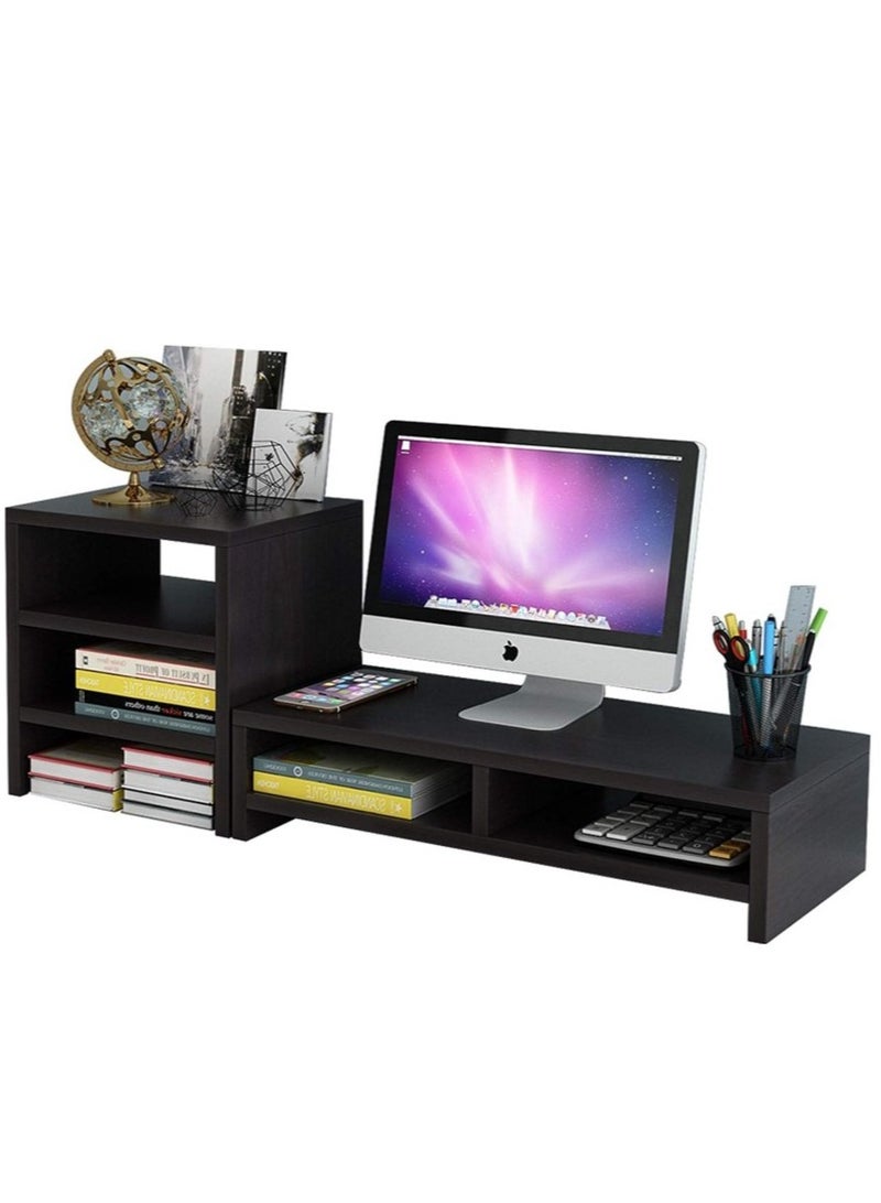 Generic Desktop Monitor Stand - Black - 2 Shelves  - Image 1