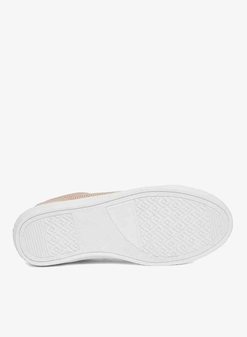 Styli Men Beige Knit Lace-Up Sneakers - Image 4