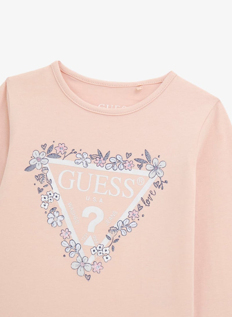 GUESS Kids Slogan Crew neck T-Shirt - Image 3