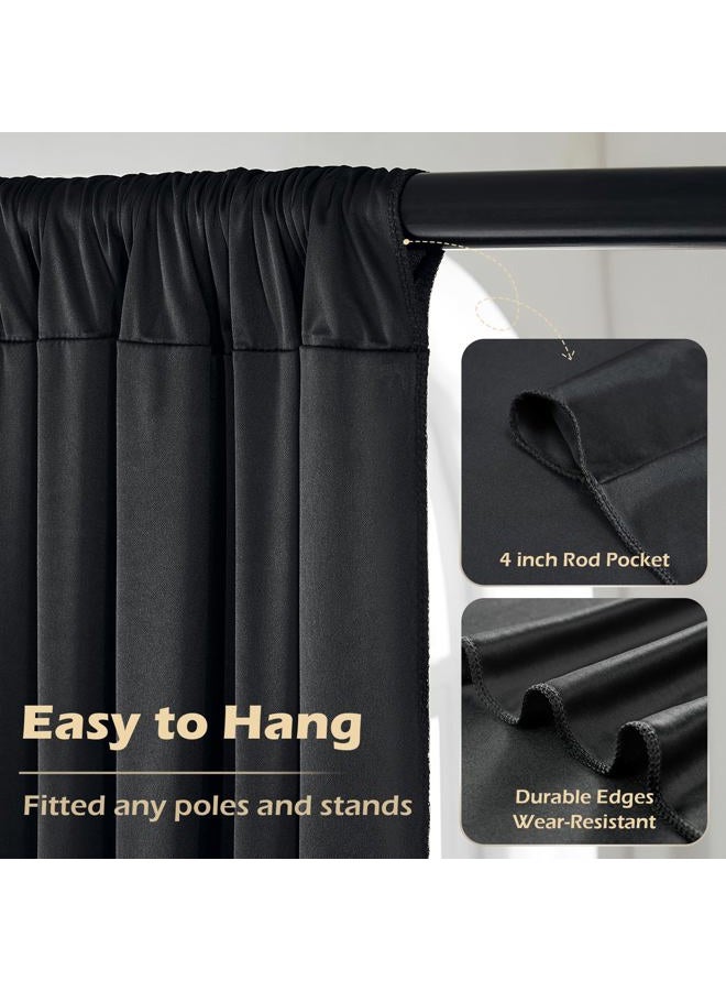 NSSONBEN 30ftx8ft Wrinkle Free Black Backdrop Curtains for Parties, 6 Panels 5×8ft Soft Silky Polyester Drapes for Backdrop Decor Party Graduation Halloween Wedding Photo Photograhy Stage Background Curtain - Image 5