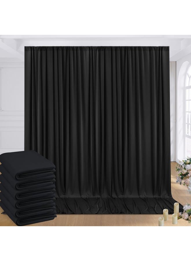 NSSONBEN 30ftx8ft Wrinkle Free Black Backdrop Curtains for Parties, 6 Panels 5×8ft Soft Silky Polyester Drapes for Backdrop Decor Party Graduation Halloween Wedding Photo Photograhy Stage Background Curtain - Image 1