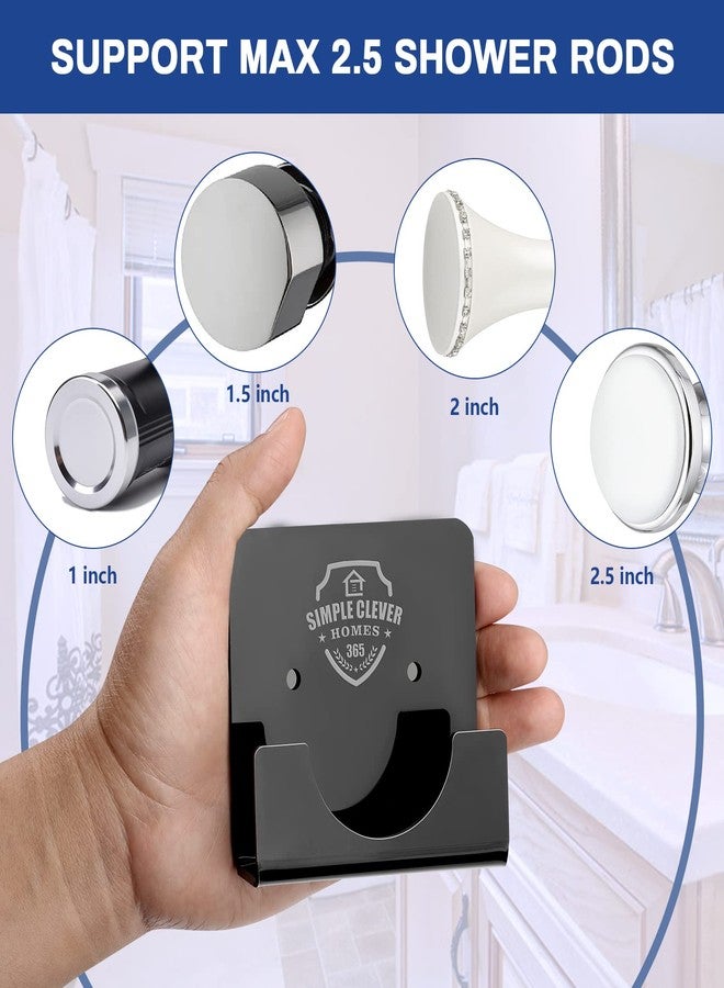 SIMPLE CLEVER HOMES 365 Clear Acrylic Shower Rod Holder for the Wall with Screws Invisible Closet Pole Bracket No Drilling Shower Rod Wall Protector 2 Piece Curtain Rod Retainer Adhesive Bathroom Tension Rod Support Holders - Image 3