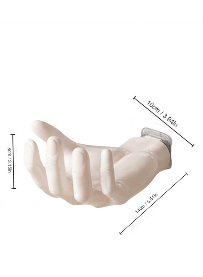 meayul Bathroom Shelf, Adhesive Clear Bathroom Stroage Shelves, Fun Hand Hanger No Punching Universal Towel, Key Hat Dispenser, for Bathroom, Kitchen, Bedroom - Image 2