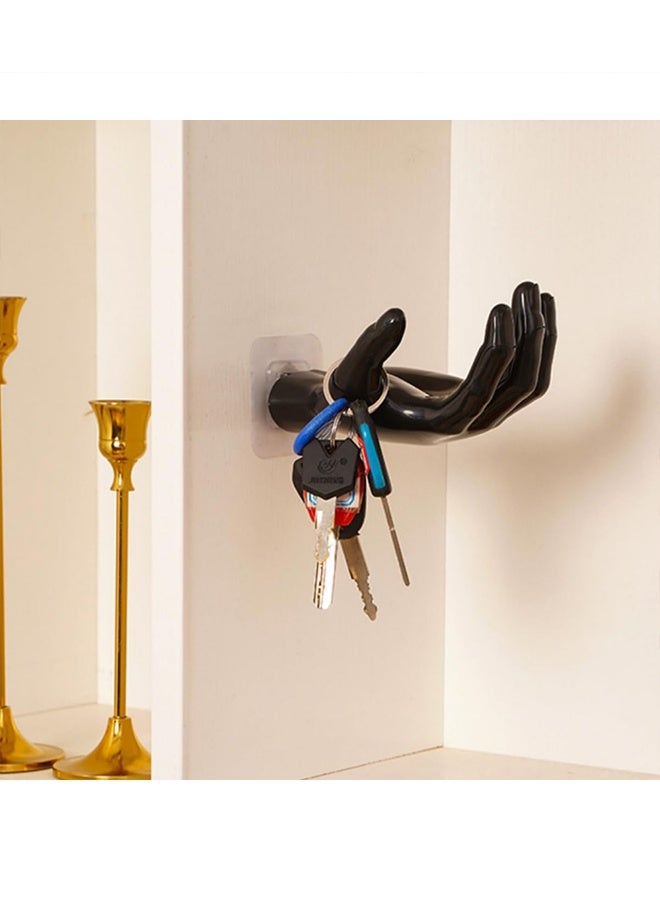 meayul Bathroom Shelf, Adhesive Clear Bathroom Stroage Shelves, Fun Hand Hanger No Punching Universal Towel, Key Hat Dispenser, for Bathroom, Kitchen, Bedroom - Image 5