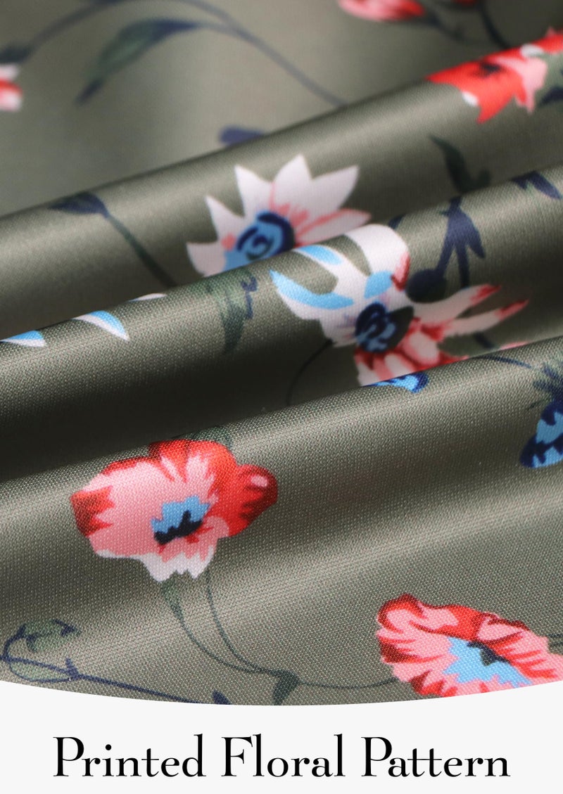 ECOWISH Women's Casual Floral Zip Up Bomber Jacket Coat Lightweight Short Camo No Lining Outwear Tops Windbreaker with Pocket 337Army Green Large - Image 3