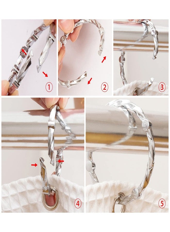 اليوتوبيا ألي حلقات ستارة حمام مقاومة للصدأ من يوتوبيا آلي (كروم) - Image 2