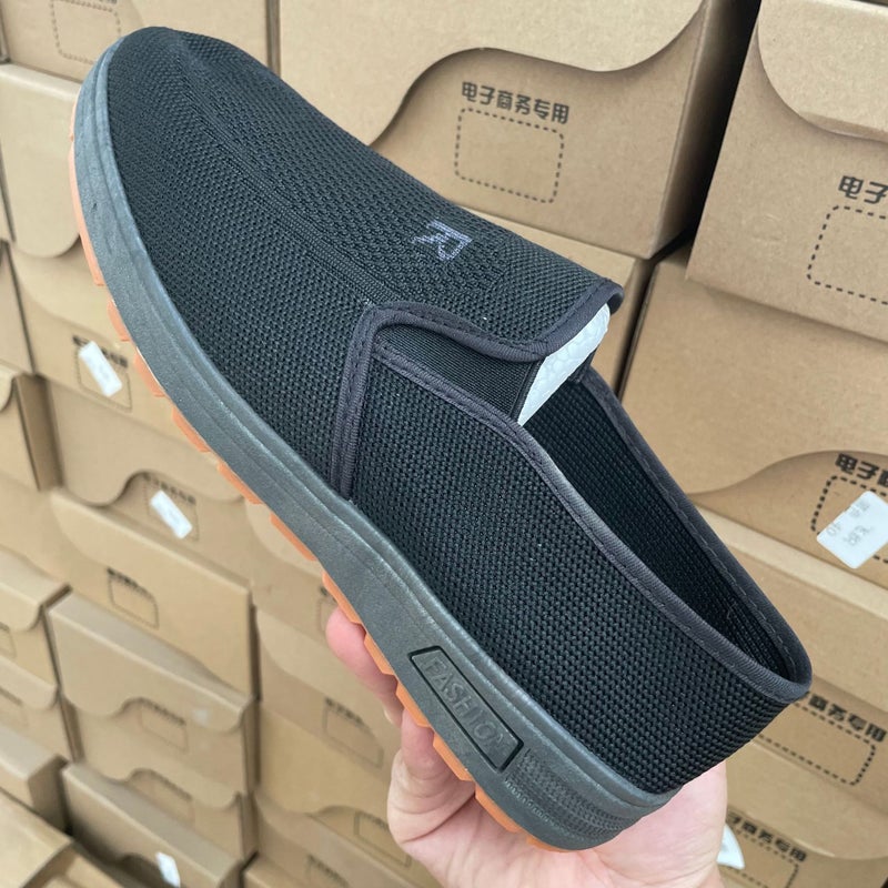 2024 New Mens Casual Breathable Slip-resistant Canvas Shoes R1 [black] 