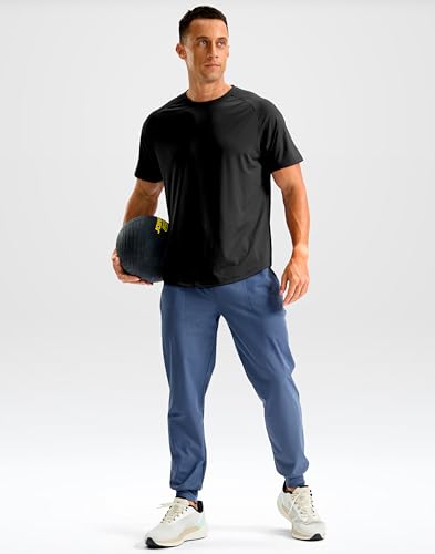 Soothfeel Mens Workout Shirts Quick Dry Athletic Running T-Shirts Short Sleeve Cooling Moisture Wicking Gym Active Tee Tops Black L - Image 3