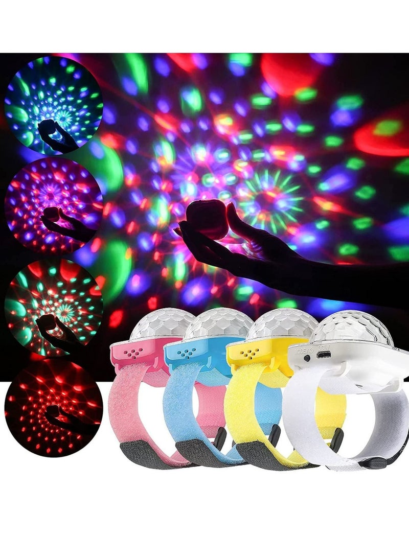 Generic - Disco Light, Star Projector Light, Party Ball Lights, Disco Watch for Kids, Mini LED Night Light with Color Changing, Pack of 4 (Pink, Blue, Yello, White) - Image 1