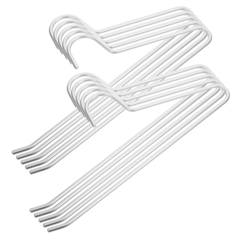 Silver Aluminum Alloy Pants Hanger Non Slip Space Saving Closet Organizer - Image 2