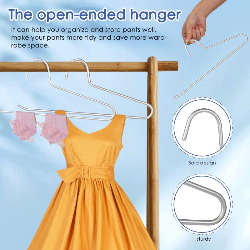 Silver Aluminum Alloy Pants Hanger Non Slip Space Saving Closet Organizer - Image 4