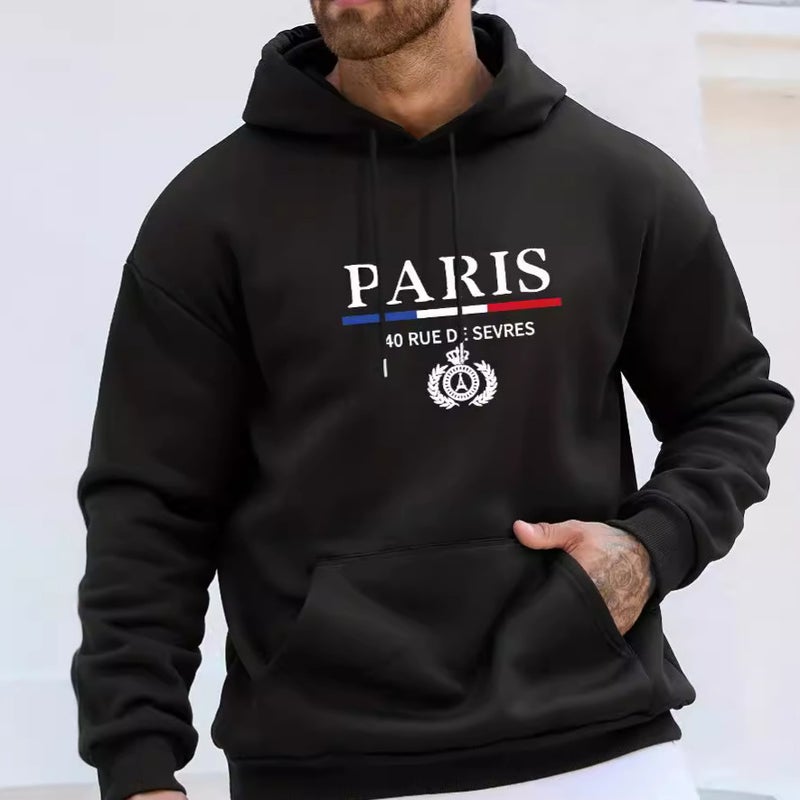 Casual Pullover Fleece Sweatshirt Black 