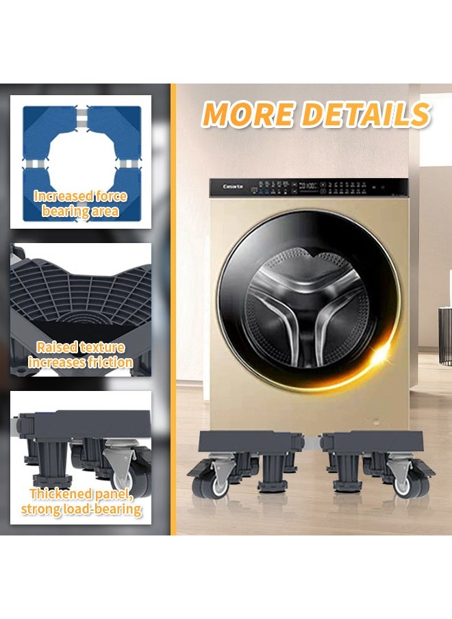 Generic Washing Machine Stand, Fridge Stand Base with 4 Locking Wheels and 8 Strong Feet,Thickened Square Tube Design,Suitable for Washing Machines, Vertical Air Conditioners, Refrigerators, Disinfection Cabinets  - Image 3