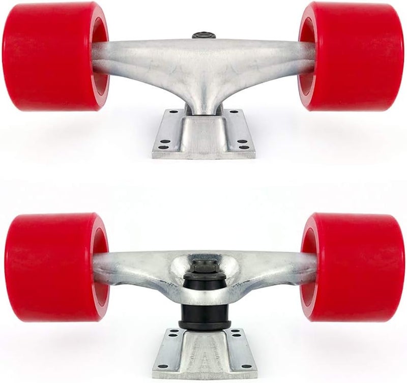 VJ Skateboard Truck and Wheel, 5.0 Skateboard Trucks 127mm Trucks w/Skateboard Cruiser Wheel 60mm, Skateboard Bearings, Skateboard Screws, Skateboard Riser Pads - Image 2