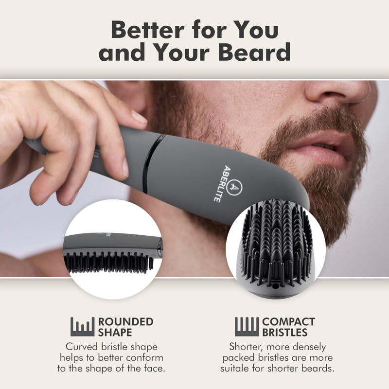Aberlite Pocket - Compact Beard Straightener for Men - Ionic & Anti-Scald Technology - Beard Straightening Heat Brush Comb Ionic - for Home and Travel - Image 2